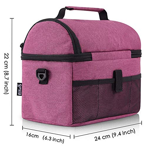 PuTwo Térmica Porta Alimentos 8L Hermética Bolsa Térmica Plegable Bolso Nevera Térmica Tela Bolsas Térmicas para Llevar Comida Nevera Almuerzo para Adulto Niños Trabajo Oficina Playa Viaje -Morado