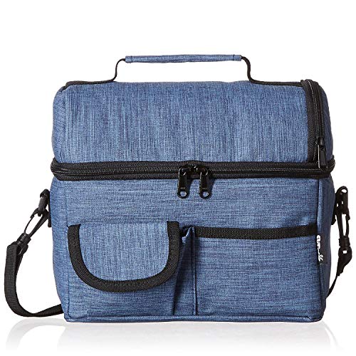 PuTwo Térmica Porta Alimentos 8L Hermética Bolsa Térmica Plegable Bolso Nevera Térmica Tela Bolsas Térmicas para Llevar Comida Nevera Almuerzo para Adulto Niños Trabajo Playa Viaje -Vaquera Azul