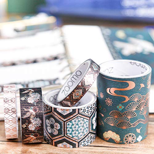 PuTwo Washi Tapes, 5 Rollos Washi Tape, 8mm/10mm/30mm/50mm Cinta Adhesiva Decorativa, Cinta Decorativa, Cinta Washi, Cinta Washi Japonesa, Cinta Washi para Diario, Cinta Decorativa para Manualidades