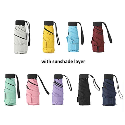 PXN Mini paraguas de bolsillo Mini sombrilla de viaje ligero prefabricado, sombrilla impermeable de 30 cm, sin capa de protección solar