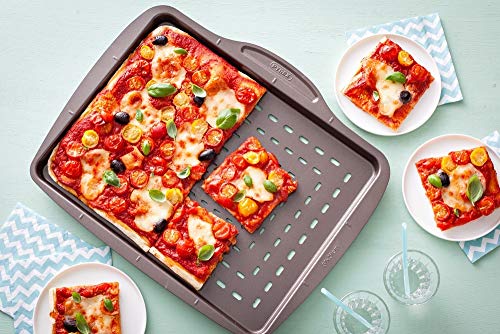 Pyrex Asimetria - Bandeja rectangular de pizza, 37 cm, color negro