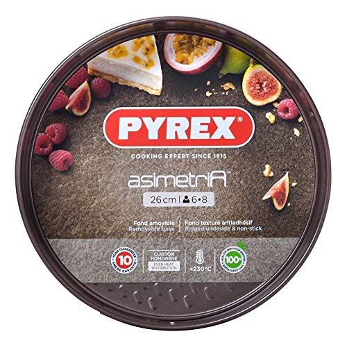 Pyrex Asimetria Moldes Desmontables, Acero Inoxidable, Negro, 26 cm