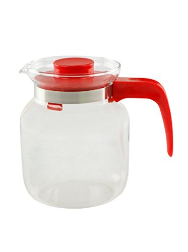 Pyrex Classic Jarra bajo con Mango Rojo, Cristal, 1.25 L