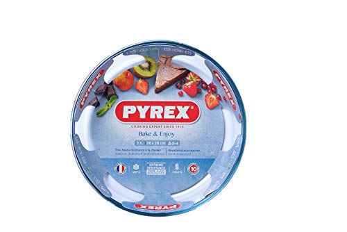 Pyrex Classic Molde Vidrio para Tarta, borosilicato, 25 cm