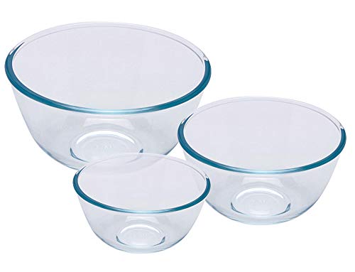 Pyrex - Juego de Cuencos (3 Piezas, 0,5, 1 y 2 litros)