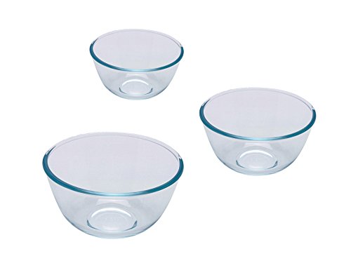 Pyrex Prepware Set de 3 Boles de Mezcla de Extrema Resistencia a Choques Térmicos