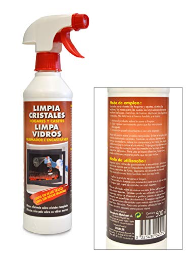 PYRO FEU 24501-12 Limpiacristales antohollín para Cristales de Horno y chimeneas 500 ml, Blanco y marrón