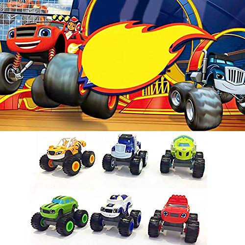 Pywee 6 Pack Transformers Blaze The Monster Machines - Juego de 6 Piezas de Juguete para Coches de camión