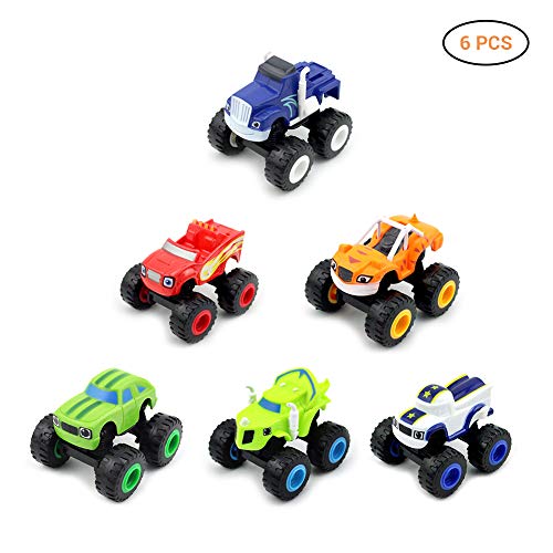 Pywee 6 Pack Transformers Blaze The Monster Machines - Juego de 6 Piezas de Juguete para Coches de camión