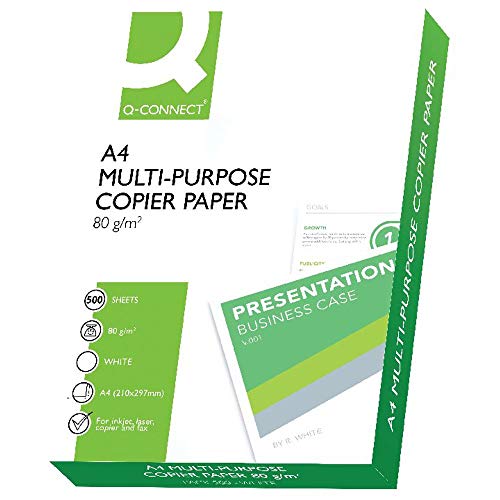 Q Connect KF01087 - Papel para impresora de tinta A4, Blanco, Paquete de 1 x 500 hojas