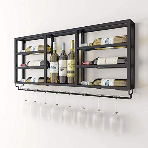 Q-HL Botellero Vino Soporte Botellas De Pared Estante del Vino de múltiples Capas de la Copa de Vino Titular de la Pared de la decoración del Vino Vitrina sostenedor del Soporte del cáliz