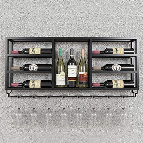 Q-HL Botellero Vino Soporte Botellas De Pared Estante del Vino de múltiples Capas de la Copa de Vino Titular de la Pared de la decoración del Vino Vitrina sostenedor del Soporte del cáliz