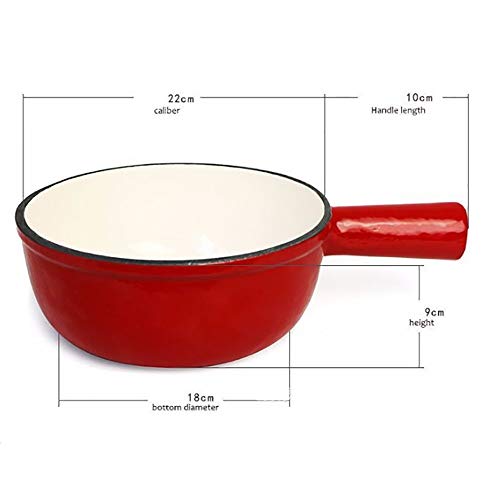 Qddan Olla De Hierro Fundido del Esmalte Cacerola Chef Cocina Clásica Sopa De Olla Antiadherente Panamericana De La Salud Baterías De Cocina O Restaurante Propósitos Múltiples Regalo (Color : Rojo)