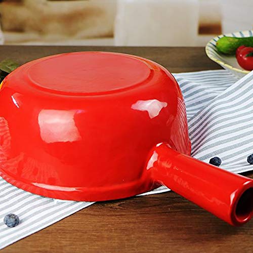 Qddan Olla De Hierro Fundido del Esmalte Cacerola Chef Cocina Clásica Sopa De Olla Antiadherente Panamericana De La Salud Baterías De Cocina O Restaurante Propósitos Múltiples Regalo (Color : Rojo)