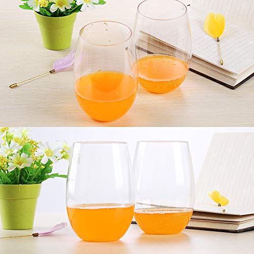 QHYK 4PCS Beber Vaso, Reutilizables - Shatterproof - BPA Libre plástico de alta calidad, para fiestas, camping, picnics, jardín y al aire libre, 16OZ