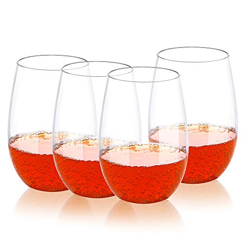 QHYK 4PCS Beber Vaso, Reutilizables - Shatterproof - BPA Libre plástico de alta calidad, para fiestas, camping, picnics, jardín y al aire libre, 16OZ