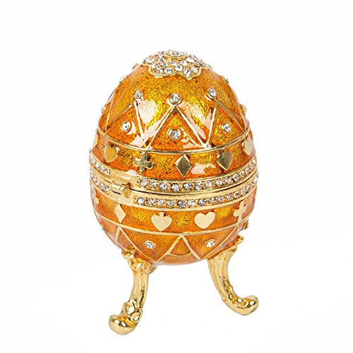 qifu-hand pintada de música, diseño de huevo de fabergé estilo decorativo con bisagras caja de joyas, Regalo Único para decoración del hogar