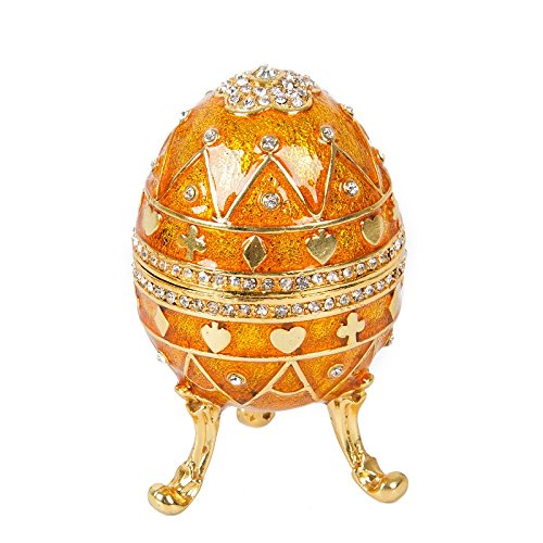 qifu-hand pintada de música, diseño de huevo de fabergé estilo decorativo con bisagras caja de joyas, Regalo Único para decoración del hogar