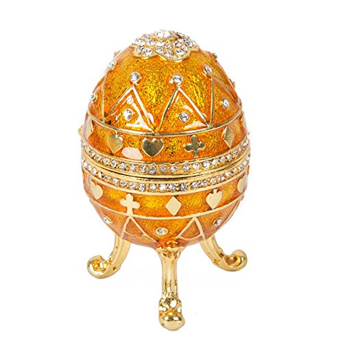 qifu-hand pintada de música, diseño de huevo de fabergé estilo decorativo con bisagras caja de joyas, Regalo Único para decoración del hogar