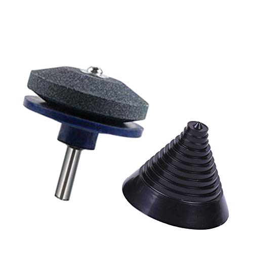 Qinghengyong 2 Piezas Segadora de equilibrador Sacapuntas Conjunto Cortador de césped El Cortador de césped Sacapuntas Segadora Grinder muela de Afilado de Piedra para el Taladro de Potencia