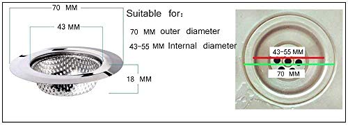 Qinglele Filtro Para Fregadero Cocina, Filtro De Acero Inoxidable Para Fregadero, Filtro Desague Fregadero 2 piezas (Pequeña)