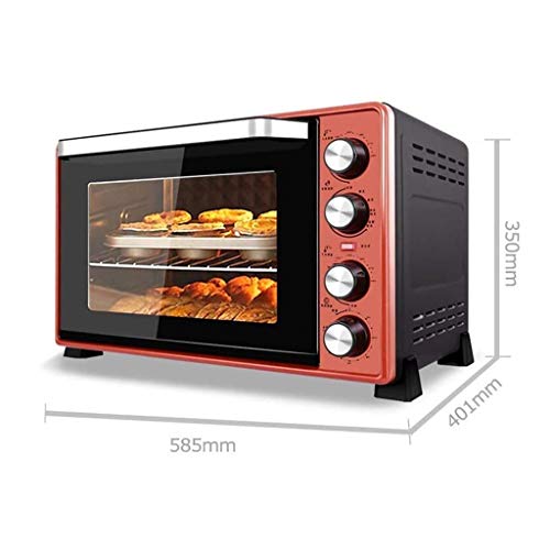 Qinmo Horno eléctrico, mini horno con grill y Bandeja de horno, 2000W a prueba de explosión de iluminación multifunción horno de cocción, superior e inferior del tubo de calefacción, la disipación de