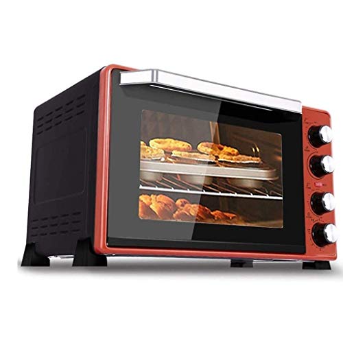 Qinmo Horno eléctrico, mini horno con grill y Bandeja de horno, 2000W a prueba de explosión de iluminación multifunción horno de cocción, superior e inferior del tubo de calefacción, la disipación de