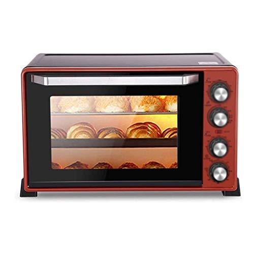 Qinmo Horno eléctrico, mini horno con grill y Bandeja de horno, 2000W a prueba de explosión de iluminación multifunción horno de cocción, superior e inferior del tubo de calefacción, la disipación de