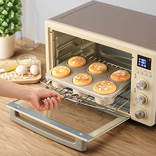 Qinmo Horno eléctrico, Mini Horno eléctrico 32L con ajuste de temperatura y 0-230degree inteligente de sincronización 1500W tres capas puerta de vidrio Horno Pequeños Electrodomésticos