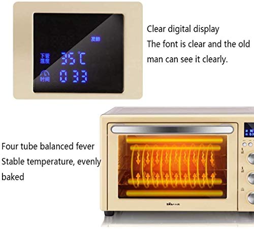 Qinmo Horno eléctrico, Mini Horno eléctrico 32L con ajuste de temperatura y 0-230degree inteligente de sincronización 1500W tres capas puerta de vidrio Horno Pequeños Electrodomésticos