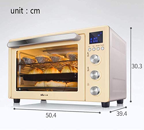 Qinmo Horno eléctrico, Mini Horno eléctrico 32L con ajuste de temperatura y 0-230degree inteligente de sincronización 1500W tres capas puerta de vidrio Horno Pequeños Electrodomésticos