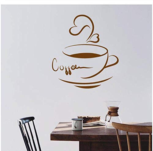 Qinyubing Adesivo Murale Tazza Di Caffè Amore Caffè Bevanda Calda Aroma Murale Camera Da Letto Bar Ristorante Ristorante Design 42 * 46 Cm