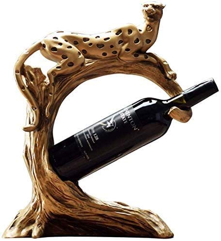 QJL_ANA Vino Leopardo Rack decoración casera Vino Gabinete Crafts Decoración Creativa Euro Americano habitación práctica en Modelo de la decoración