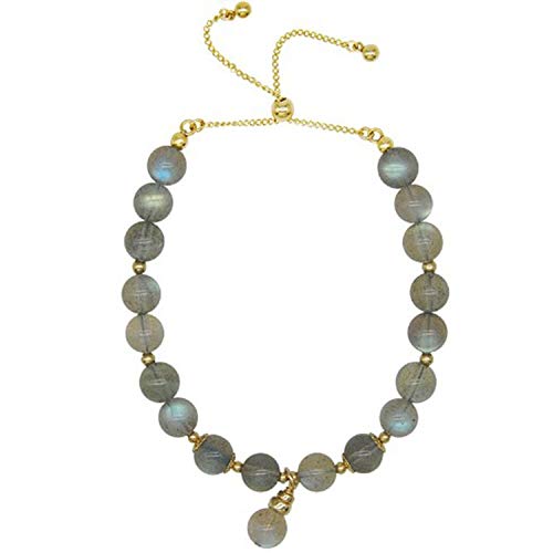 QKL CláSico Natural Cristal Hielo Especies Gris Moonstone Lady String Bead Pulsera De Moda Transferencia De Cuentas.