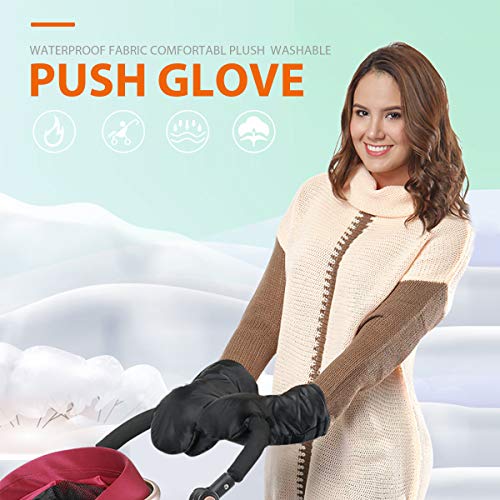 Qomolo Guantes Para Carrito de Bebé Guantes de Silla de Paseo, Manoplas Guantes de Forro Polar Impermeable, Invierno Protege Manos Guantes Caliente