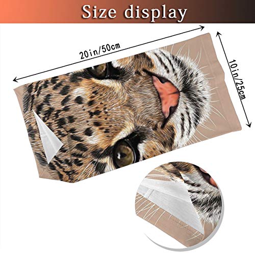 Q&SZ Sweatshirt Outdoor Headband Animal Cute Baby Leopard Portrait Wildlife African Tropical Feline Illustration Es Umber Cocoa Brown Scarf Neck Gaiter Face Bandana Scarf Head Scarf