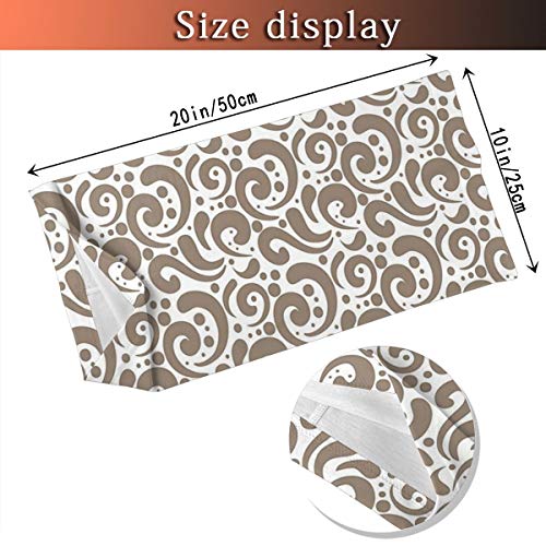 Q&SZ Sweatshirt Outdoor Headband Art Swirled Curved Bold Lines Brushstrokes Big and Little Polka Dots Circular Abstract Es Cocoa White Scarf Neck Gaiter Face Bandana Scarf Head Scarf