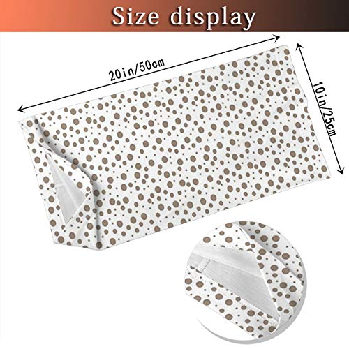 Q&SZ Sweatshirt Outdoor Headband Brown Big and Small Drop Like Spots On White Background Vintage Style Old Fashioned Design Es Cocoa White Scarf Neck Gaiter Face Bandana Scarf Head Scarf