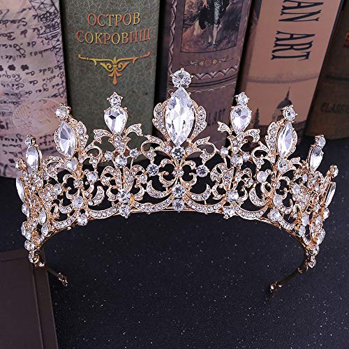 Queen 's Crown Tiara Princesa Crystal Accesorios para el cabello boda nupcial Accesorios para el cabello rojo