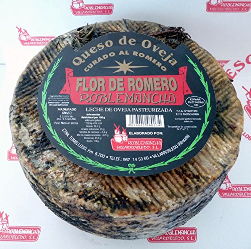 Queso de oveja curado al romero "Flor de Romero" Roblemancha 3 kg