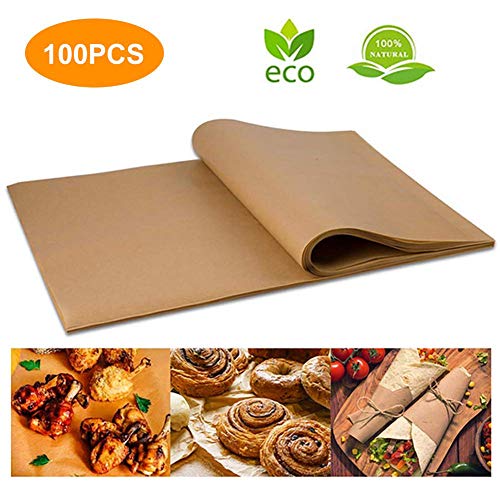 Queta - Papel de Horno 100PCS Papel para Hornear Bandeja para