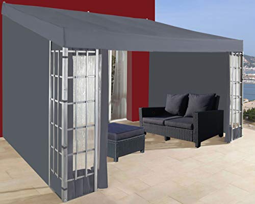 QUICK STAR 3 Paredes Laterales para Tienda de Pared Pergola 3x4m Antracita