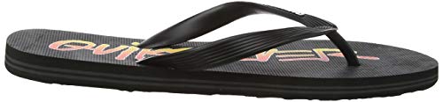 Quiksilver Molokai Wordmark-Flip-Flops for Men, Zapatos de Playa y Piscina para Hombre, Multicolor (Black/Black/Yellow Xkky), 46 EU