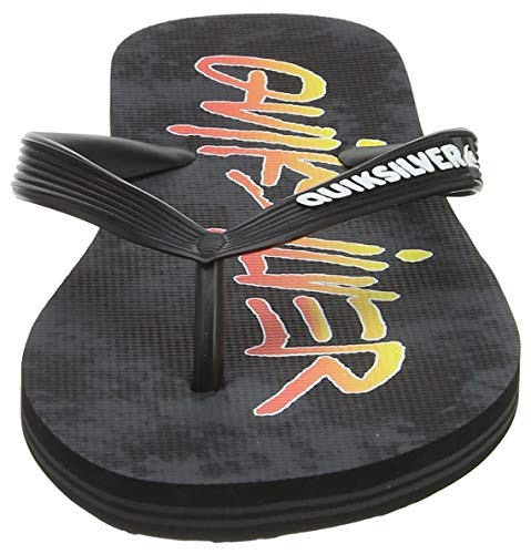 Quiksilver Molokai Wordmark-Flip-Flops for Men, Zapatos de Playa y Piscina para Hombre, Multicolor (Black/Black/Yellow Xkky), 46 EU