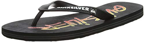 Quiksilver Molokai Wordmark-Flip-Flops for Men, Zapatos de Playa y Piscina para Hombre, Multicolor (Black/Black/Yellow Xkky), 46 EU