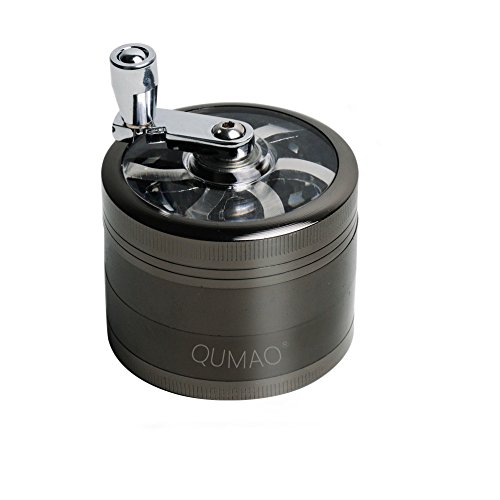 QUMAO Grinder Metálico Molinillo Manual para Hierbas Especias y Tabaco, de 4 Piezas