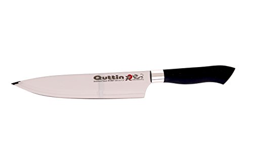 Quttin Cuchillo Chef, Acero Inoxidable, Negro, 20 x 4 cm