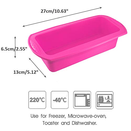 QWEPU 2 Pcs Moldes de Silicona,Molde Rectangular de Silicona Premium Antiadherente para Pan Moldes para Hacer Pan Moldes para Pan Moldes para Panadería Antiadherente