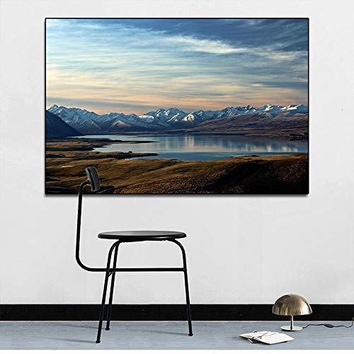 QWESFX Nordic Modern Landscape Beautiful South Island Posters and Prints Canvas Wall Art Picture for Living Room Home Decor (Print No Frame) E 60x120CM