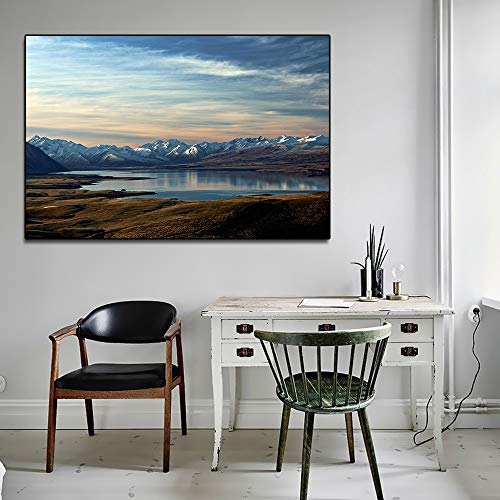 QWESFX Nordic Modern Landscape Beautiful South Island Posters and Prints Canvas Wall Art Picture for Living Room Home Decor (Print No Frame) E 60x120CM